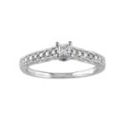 1/4 Ct. T.w. Princess-cut Diamond & Pink Sapphire Engagement Ring