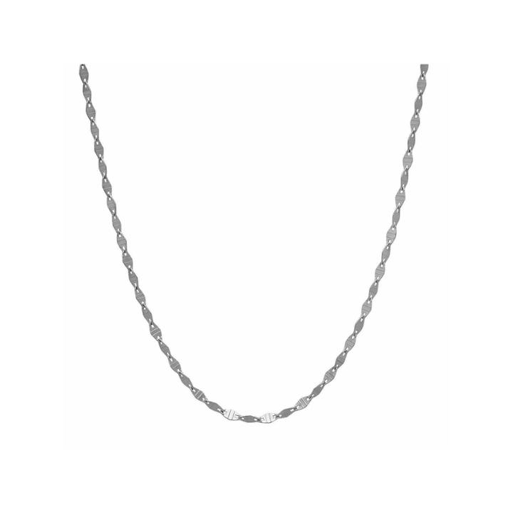 Limited Quantities! 14k White Gold Polished Station 1.8mm Link Chain Necklace