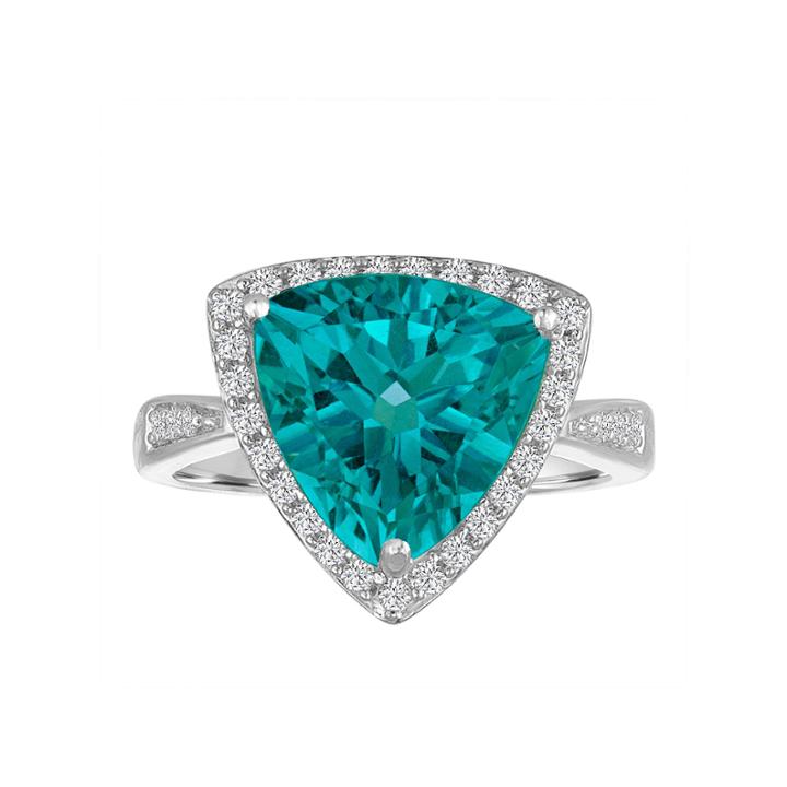 Womens Genuine Blue Topaz Sterling Silver Cocktail Ring