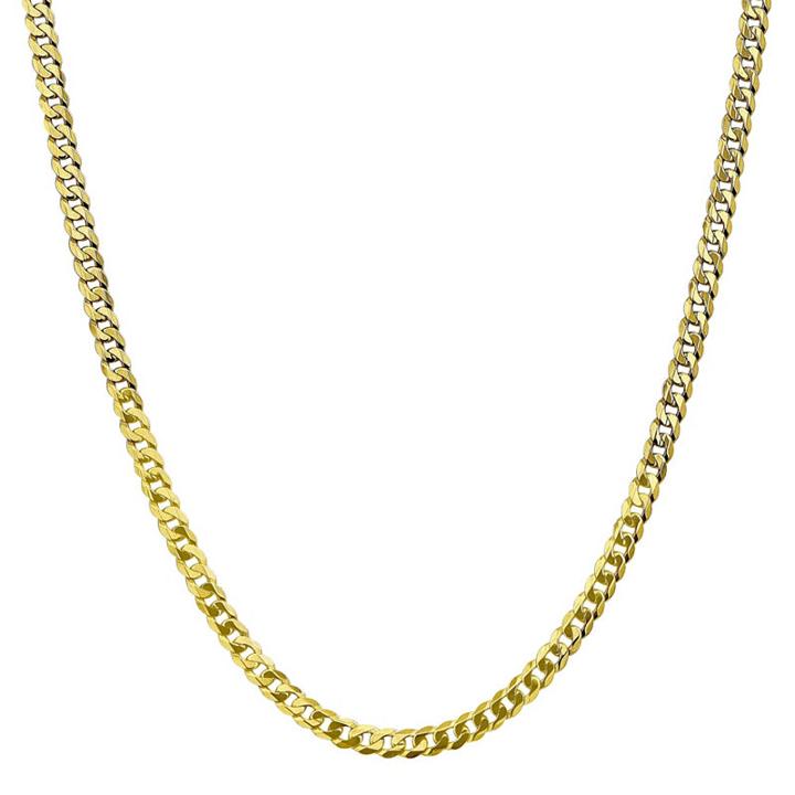 10k Gold Solid Curb 18 Inch Chain Necklace