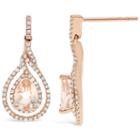 3/8 Ct. T.w. Pink Morganite 10k Gold Drop Earrings