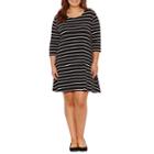 Arizona 3/4 Sleeve Swing Dresses-juniors Plus