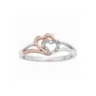 Diamond-accent Two-tone Double-heart Promise Ring