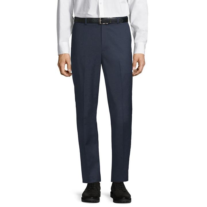 Claiborne Slim Fit Microfiber Flat Front Pants
