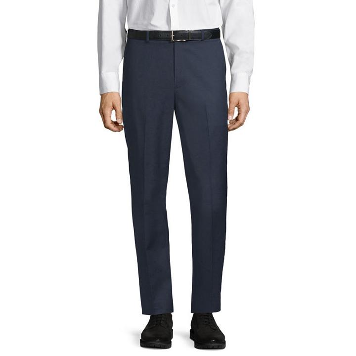 Claiborne Slim Fit Microfiber Flat Front Pants