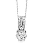 Diamond Blossom 1/10 Ct. T.w. Diamond In Sterling Silver Pendant Necklace