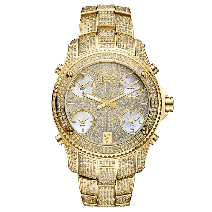 Jbw 5.50 Ctw Mens Gold Tone 2-pc. Watch Boxed Set-jb-6213-550-a