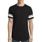 Jf J. Ferrar Short-sleeve Black And White Elongated Cotton Tee