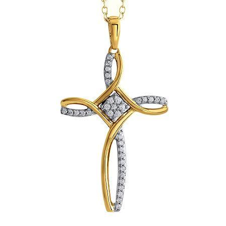 Diamond Blossom 1/5 Ct. T.w. Diamond Cross Pendant Necklace