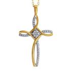 Diamond Blossom 1/5 Ct. T.w. Diamond Cross Pendant Necklace
