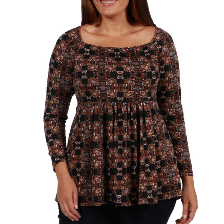 24/7 Comfort Apparel Vineyard Tunic Top - Plus