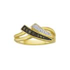 1/10 Ct. T.w. White And Champagne Diamond Double-row Ring