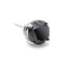 Single Black Diamond Stud Earring, 1 Ct. Steel
