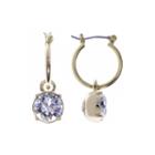 Gloria Vanderbilt Gold-tone Crystal Click-it Hoop Earrings