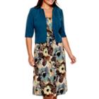 Maya Brooke 3/4-sleeve Floral Print Jacket Dress - Plus