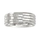 Mens 8mm Comfort Fit Hammered Stainless Steel Wedding Band