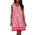 Studio 1 Sleeveless Geo-print Fit-and-flare Dress