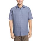 Van Heusen Short Sleeve Windowpane Camp Button-front Shirt
