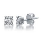 1/6 Ct. T.w. Round White Diamond Sterling Silver Stud Earrings
