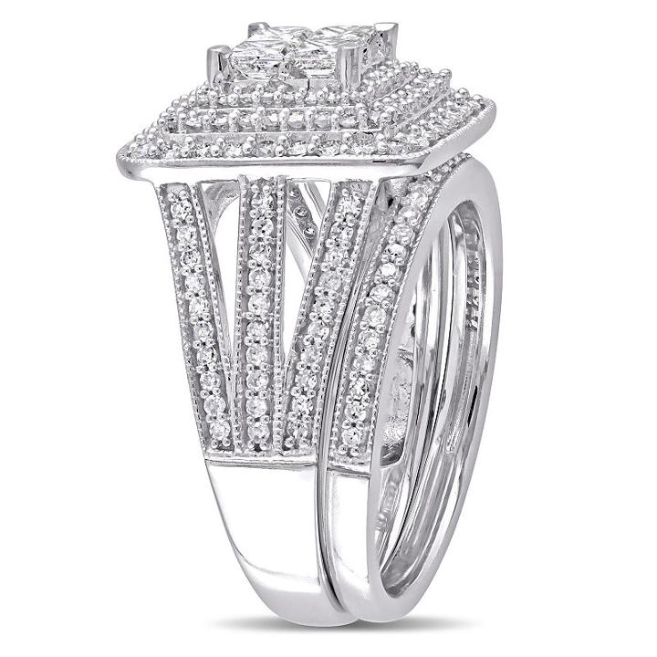 Womens 1 1/2 Ct. T.w. Genuine Diamond White Bridal Set