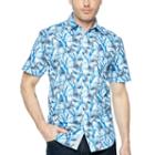 Society Of Threads Short Sleeve Leaf Button-front Shirt