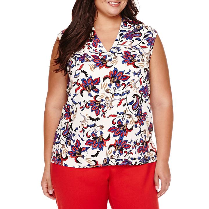 Liz Claiborne Sleeveless Blouse - Plus