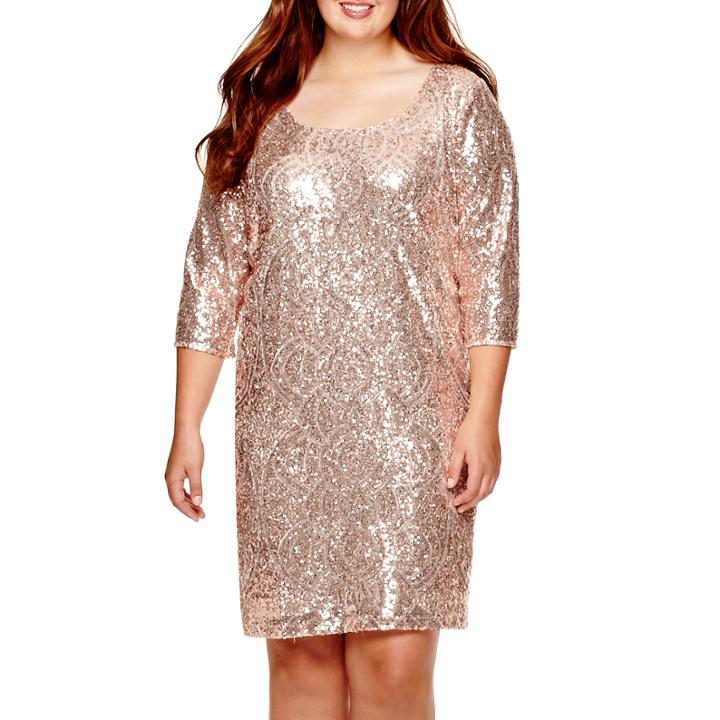 My Michelle 3/4-sleeve Sequin Dress - Juniors Plus