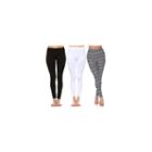 White Mark Women's Plus Size Legging-pack Of 3 (one Size Fits Most)