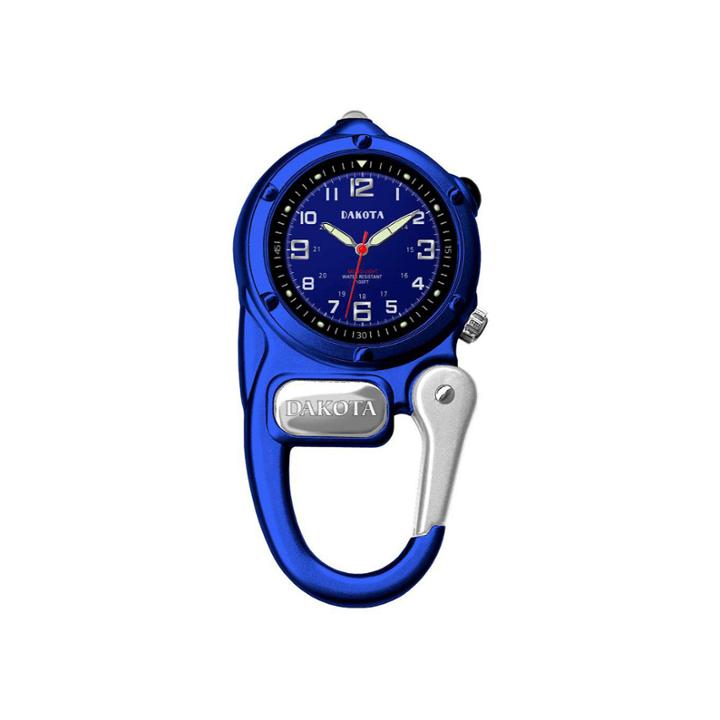 Dakota Mini-clip Microlight Carabiner Pocket Watch, Blue