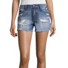 Project Runway Destructed Denim Shorts With Side Tape