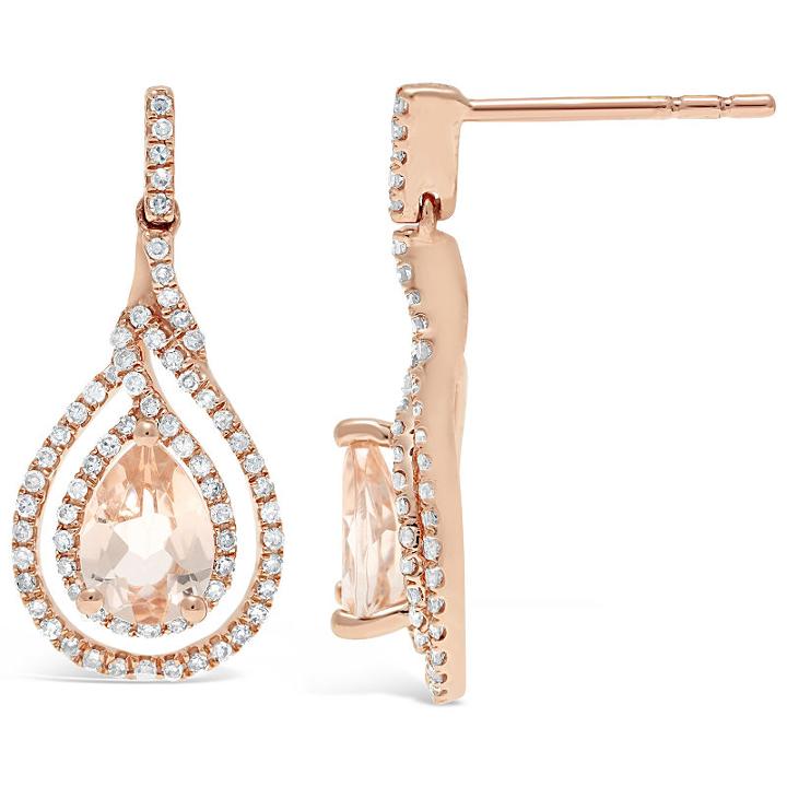 3/8 Ct. T.w. Genuine Pink Morganite Drop Earrings