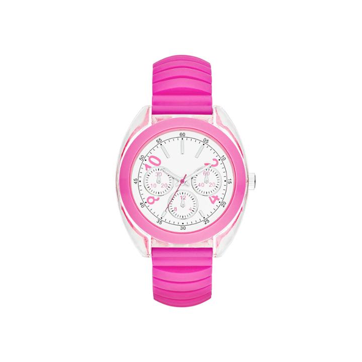 Womens Multifunction-look Silicone Expansion Strap Watch