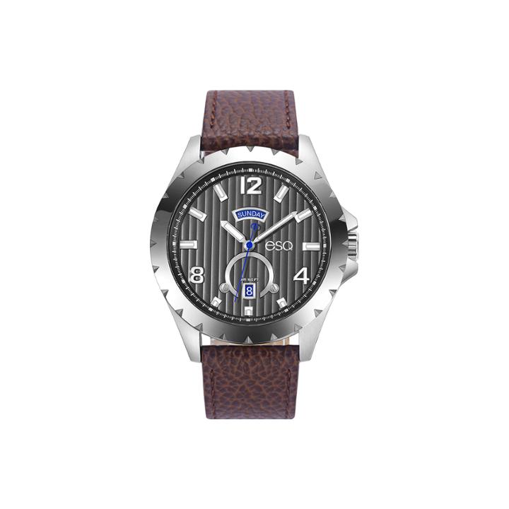 Esquire Esq Mens Brown Strap Watch-37esq007001a