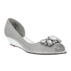 I. Miller Rhoda Glitter Open-toe Demi-wedge Pumps
