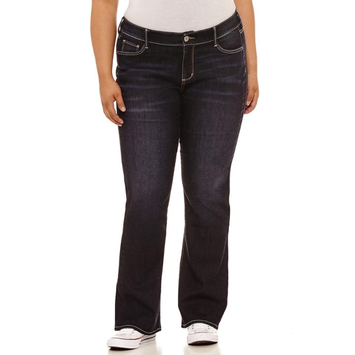 Arizona Boyfriend Fit Bootcut Jeans-juniors Plus