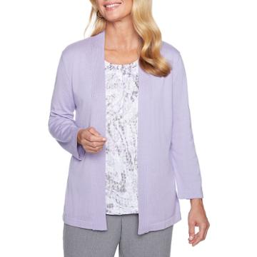 Alfred Dunner Smart Investments 3/4 Sleeve Layered Sweaters