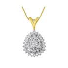 1/4 Ct. T.w. Diamond 10k Yellow Gold Pear-shaped Cluster Pendant Necklace