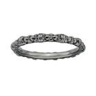 Personally Stackable Black Sterling Silver Stackable 1.5mm Cable Ring