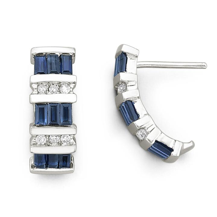 10k Gold Genuine Sapphire & Diamond-accent Earrings