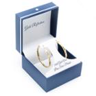 Gold Reflection 24kt Gold Plated Boxed Hoops 14k Gold Over Brass 40mm Round Hoop Earrings