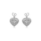 Hallmark Diamonds Sterling Silver Diamond Heart Earrings