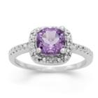 Womens Amethyst Purple Sterling Silver Cocktail Ring