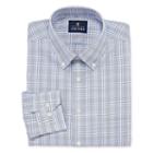 Stafford Executive Non-iron Cotton Pinpoint Oxford Big And Tall Long Sleeve Grid Dress Shirt