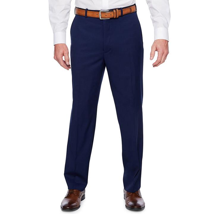 Adolfo Dark Blue Classic Fit Suit Pants