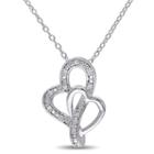 Womens Diamond Accent Genuine Diamond Heart Pendant Necklace