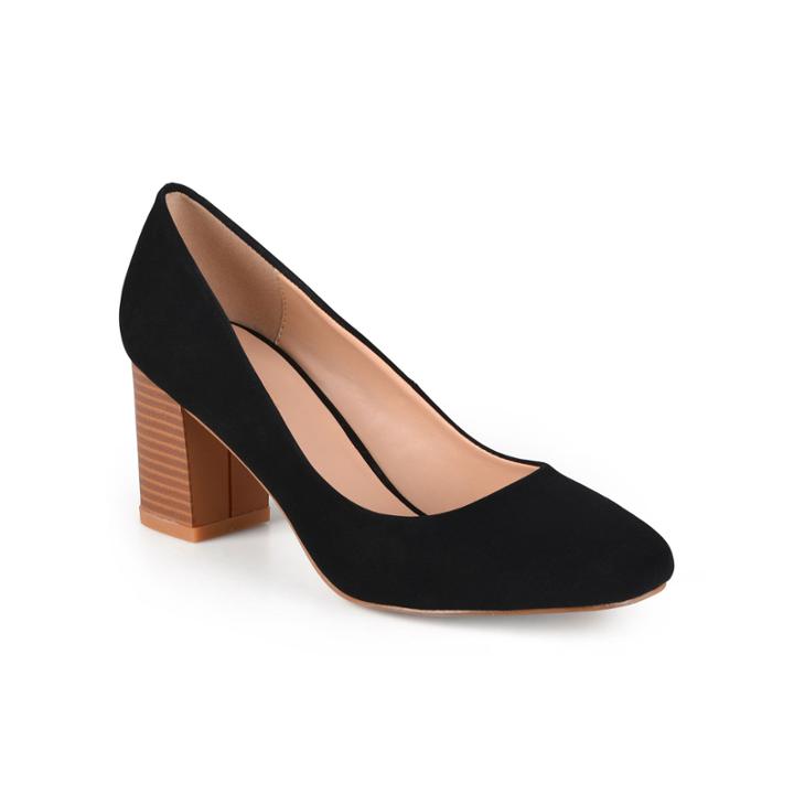 Journee Collection Amanda Microsuede Chunky Heel Pumps