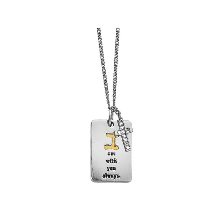 Mens Cubic Zirconia Yellow Ion-plated Stainless Steel Cross Pendant