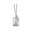 Mens Cubic Zirconia Yellow Ion-plated Stainless Steel Cross Pendant