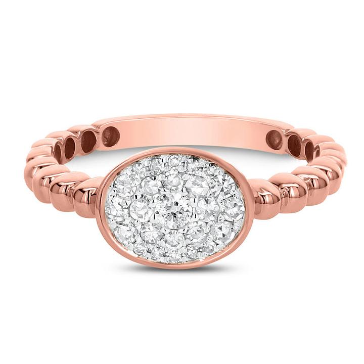 Womens 1/3 Ct. T.w. Diamond White 14k Rose Gold Cluster Ring
