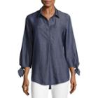 Liz Claiborne 3/4 Tie Sleeve Popover - Tall